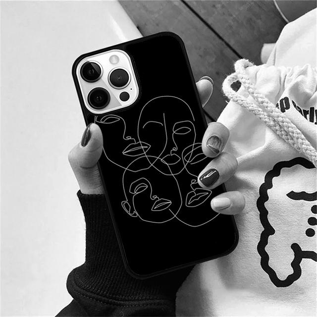 Poster Minimalist Face Artwork Phone Case Cover For iPhone 17 Air 15 16 Pro Max 14 13 12 11 Pro Max Plus Coque