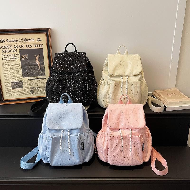 Schoolbag Korean ins Wind Star Backpack Versatile 1011 New Female College Style Commuter Travel Lightweight Backpack