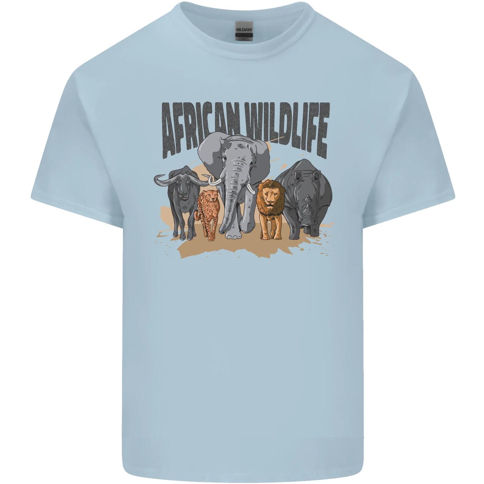 African Wildlife Elephant Lion Rhino Safari Kids T-Shirt Childrens 4XL