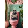 Funny Cat On Toilet Wall Art Cat Reading Newspaper Canvas Posters Print Picture for Home Bathroom Living Room Decor No Frame