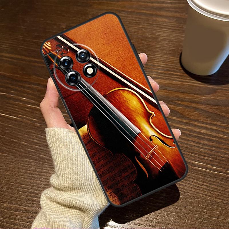 Music Violin For OnePlus 15 13 12 11 15R 13R 12R 8T 10T 13T Case For OnePlus Nord 5 CE 2 3 4 Lite N20 N30