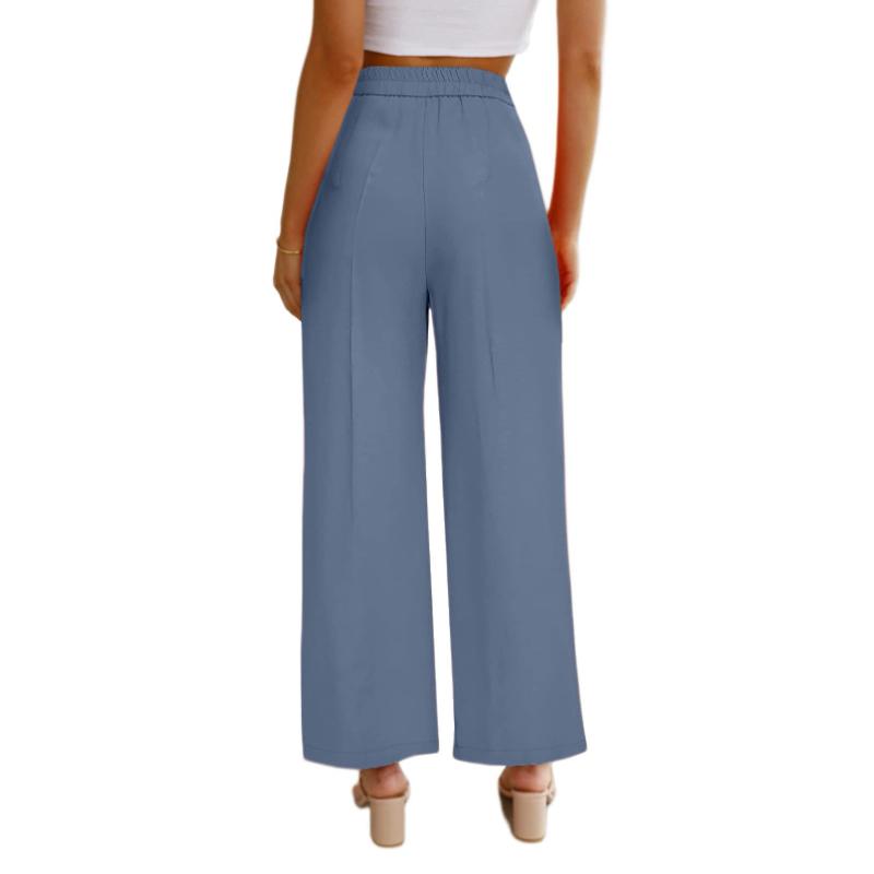 2026 New Women's Wide Leg Suit Pants, High Waist Button Front Office Trousers with Pockets, Spring Summer Work Pants