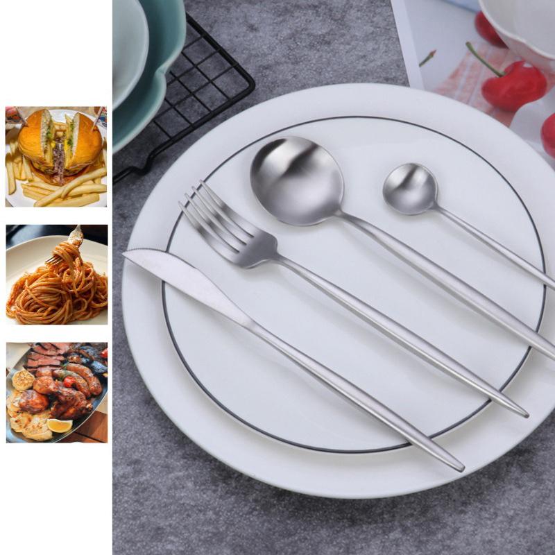 24Pcs Black Handle Gold Cutlery Set of Spoons and Forks, Stainless Steel Utensils for Daily and Festival Use Tea Spoon DCS006