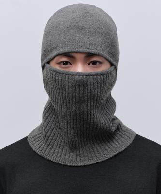 MUSINSA STANDARD Lambswool Knit Ninja Balaclava [Medium Grey]