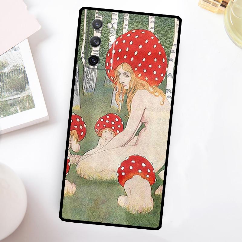 Mushroom Aesthetic Phone Case For Samsung Galaxy S23 S24 Ultra S22 S20 S21 FE Note 20 10 S8 S9 S10 Plus Cover