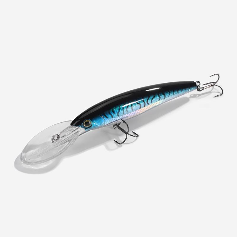 Wén Yáo Large Deep-Dive Minnow Fishing Lure, 70g/155mm, Silver Carp & Mackerel Bait with Hook