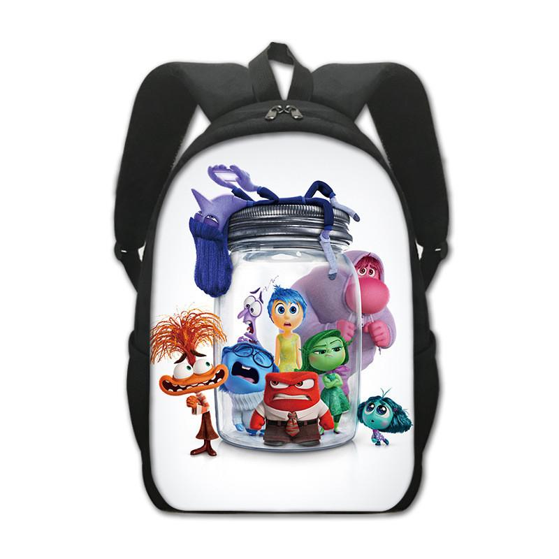 Adorable Inside Out 2 Cartoon Backpack For Kids Spacious Polyester School Bag
