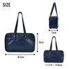 School Large Synthetic For For High School JK Boston Shoulder With Studs on the Navy [Aventura] Bag, Capacity, Leather, Girls, Girls, Students, Bag,
