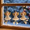 Handmade Fabric Doll Pendants Christmas Angel Hanging Ornaments, Cute Plush Pendant, Xmas Tree Decorative Small Festive Window Decorations Ornaments