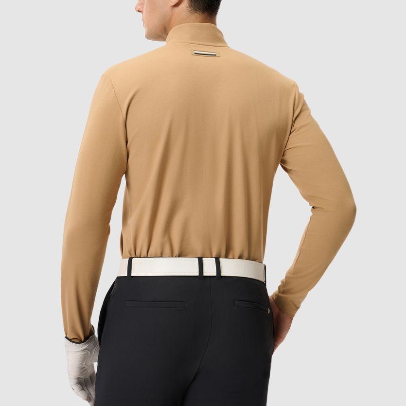 Fila Fleece Soft Stretch Long Sleeve T-Shirt Men Tops Orange-Yellow A11M515205F-BG