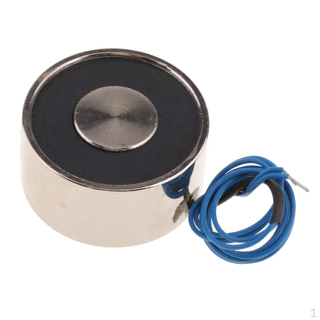 Elettromagnete CC Solenoide Cilindro di Sollevamento Elettromagnete Sollevamento Tenuta, Argento