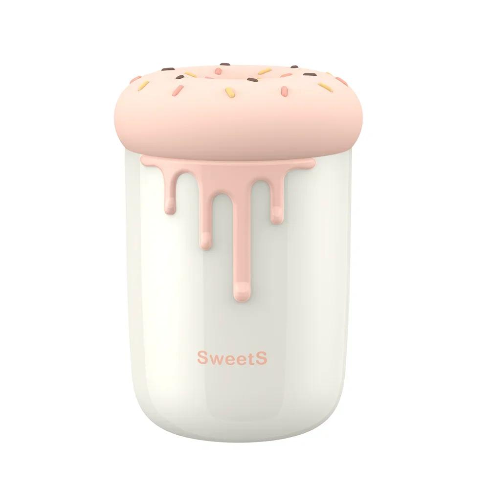 

250 мл Прекрасный пончик увлажнитель воздуха USB с романтической светодиодной лампой ультразвуковой мини-автомобильный распылитель водяного тумана розовый