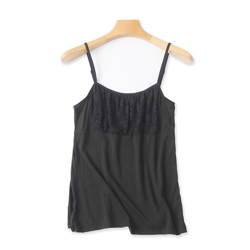 

4484 Кружевной топ-майка Летнее поступление Пуловер Сексуальное нижнее белье Облегающий фигуру Без рукавов Маленькая футболка Женская одежда Экспорт Black One size