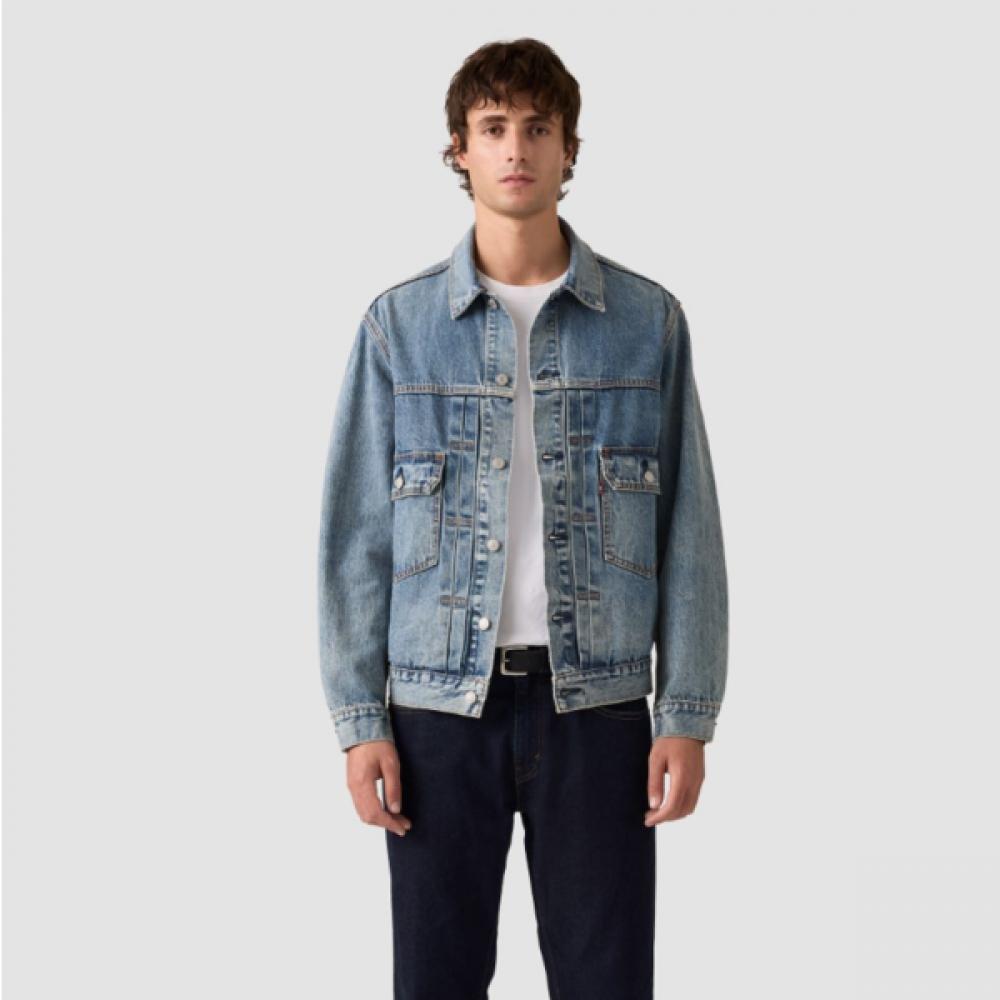 Levi S Мужская Джинсовая Куртка Тракер Тип II A7632 0018