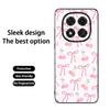 Bow Cute Pink Design Ins Girl Phone Case For Redmi Note 14 13 12 11 Pro Plus S 5G 14C A3 Soft Black Phone Cover