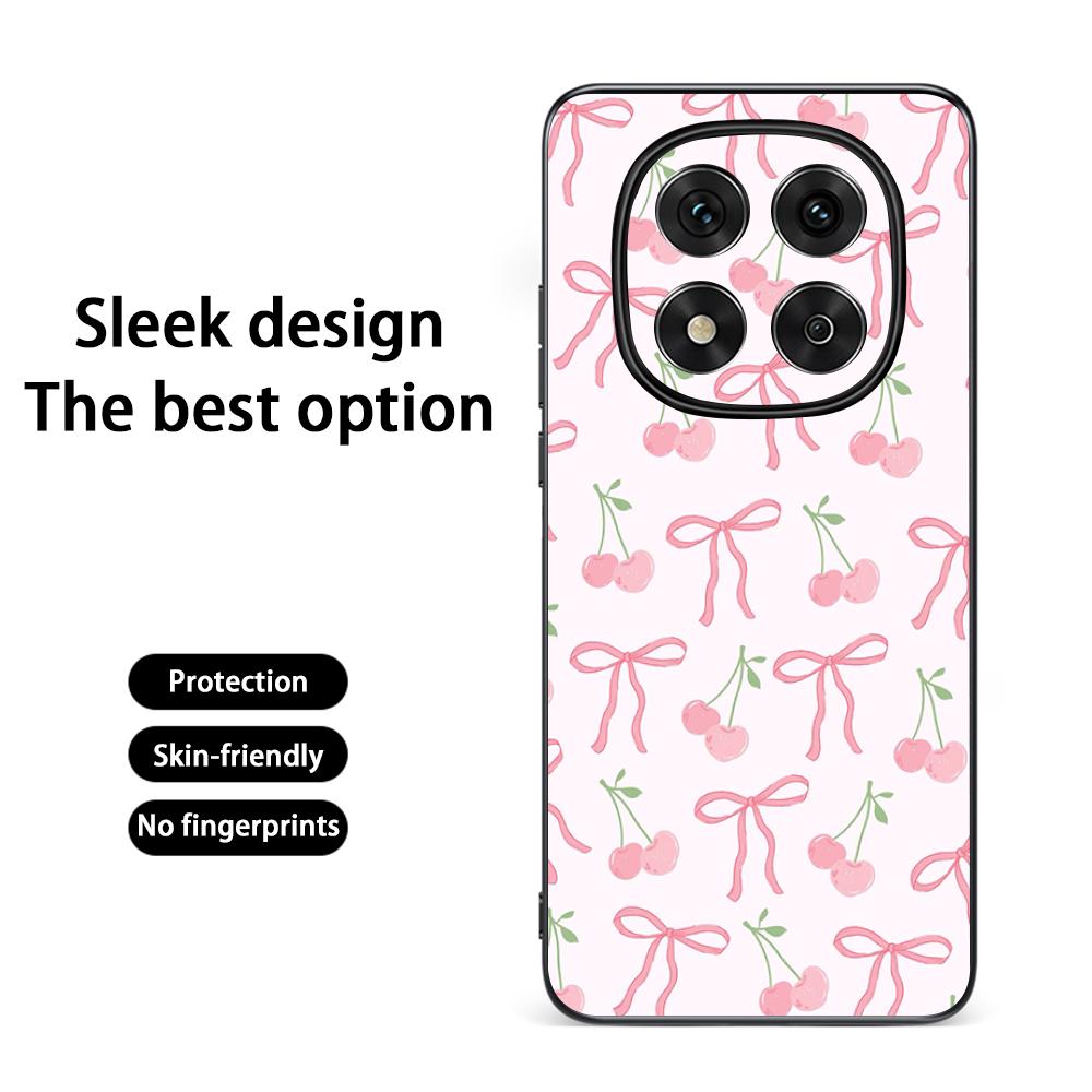 Bow Cute Pink Design Ins Girl Phone Case For Redmi Note 14 13 12 11 Pro Plus S 5G 14C A3 Soft Black Phone Cover