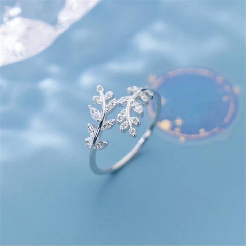 Stylish Diamond Leaf & Branch Open Ring for Women