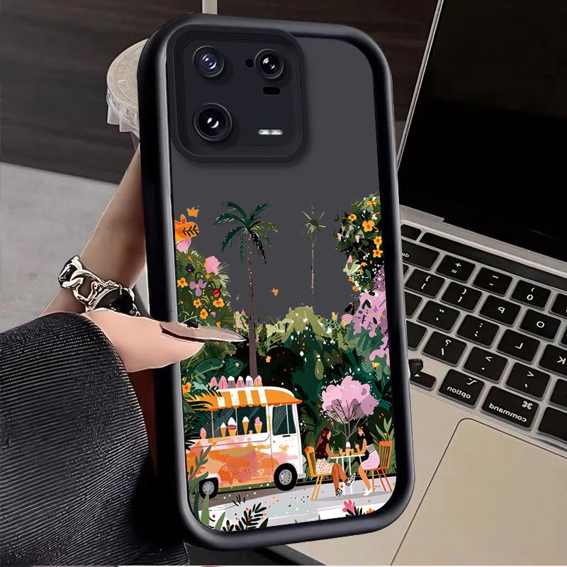 Flower Dessert Truck Case for Xiaomi Mi 15 14 14T 13 13T 12 11 11T Lite POCO X7 X6 5G X5 X3 NFC F6 F5 M7 M6 Pro 4G Cover Funda