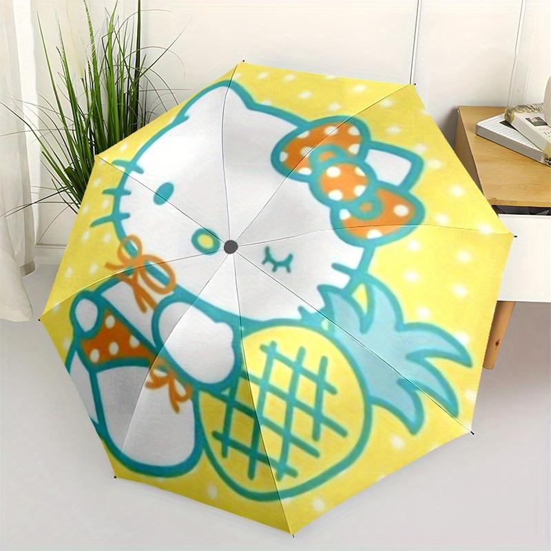 

1pc Hello Kitty Pineapple Summer Umbrella with Plastic Handle,Suitable for All Seasons Home Travel Outdoor UmbrellaSanlio704