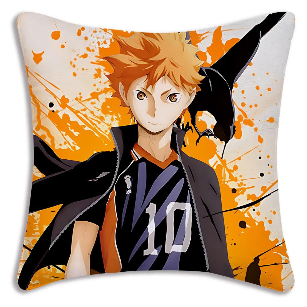 Comic Anime h-Haikyuus Kissenbezüge Cartoon Sofa Dekoratives Zuhause Zweiseitiger Druck Kurzer Plüsch Niedlicher Kissenbezug