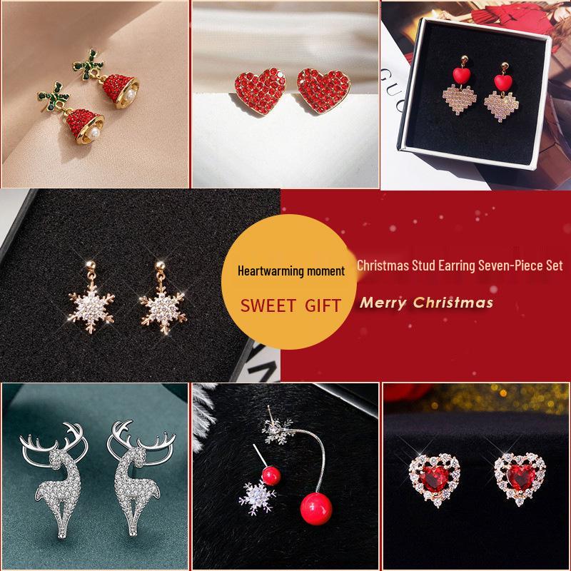 925 Silber Schleifenstecker Set: Elegantes rotes Weihnachtsgeschenk für Freundin