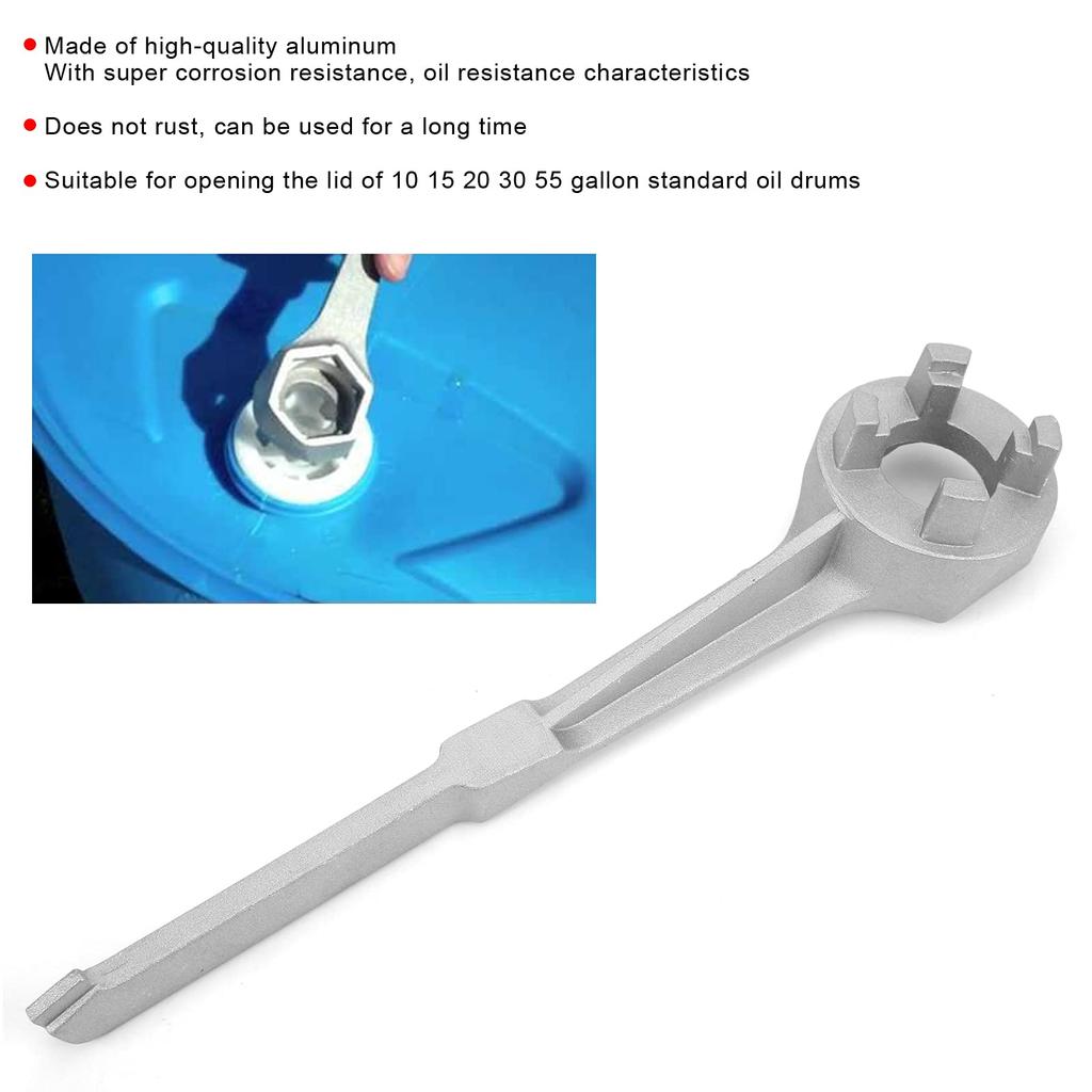 Aluminum Oil Drum Plug Wrench for Opening Standard Plug Lids In 0, 15, 20, 30, and 55 Gallons