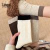Women's Wool Mid-Calf Color Block Socks - Thick, Warm & Versatile for Autumn/Winter
