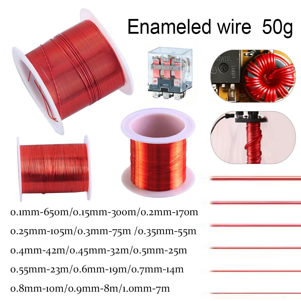 1-5 Roll Magnet Wire for Coil Winding, 0.1-1.0mm Red PU Enameled Coppers Wire, High Conductivity Insulated for Craft