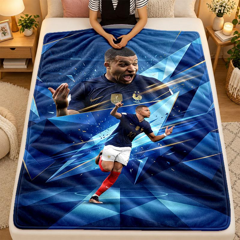 Flannel BlanketKylian Mbappe Warm Soft Throw Blanket for Indoor Sofa Bed Living Room Use