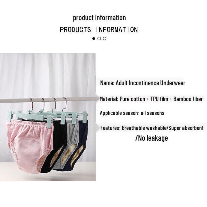 Unisex Pure Cotton Incontinence & Leak-Proof Underwear for Elderly and Menstrual Use