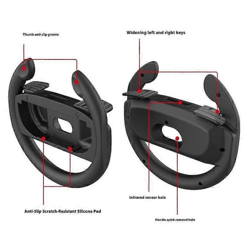PGTECH GP-362 2Pcs Compatible For Nintendo Switch 2 Controller Racing Game Steering Wheel Left and Right Joy-Con Wheel Bracket