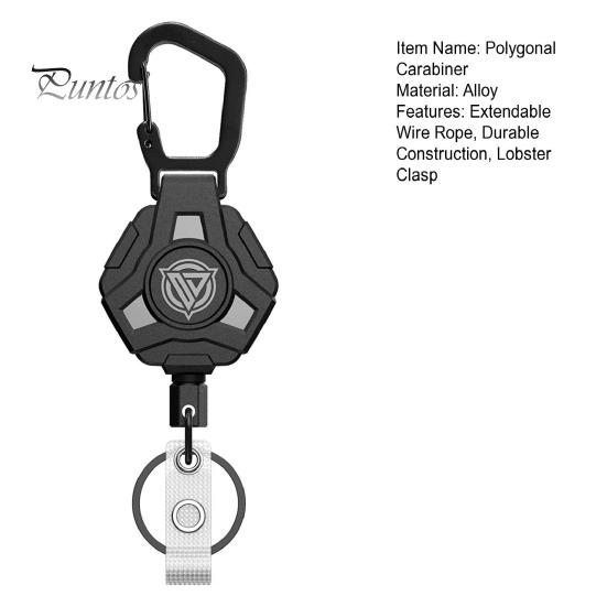 1/2 шт. брелок с многоугольным карабином и выдвижным тросом длиной 60 см — фото 5