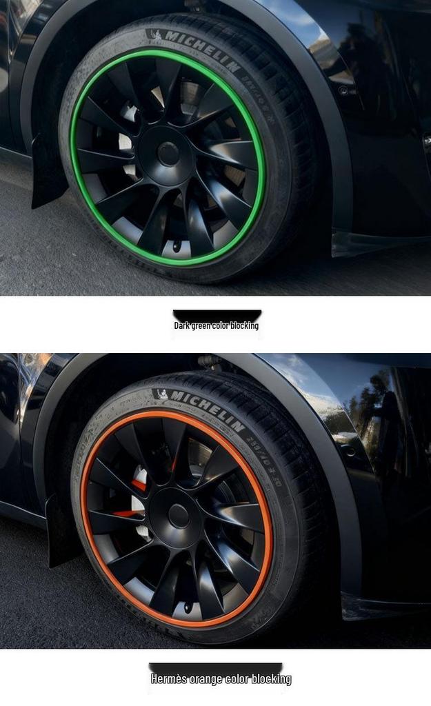 Protetor de Cubo de Roda 20" para Tesla Model Y: Capa de Pneu Bicolor de Cobertura Total para Modelos 2019-2024.