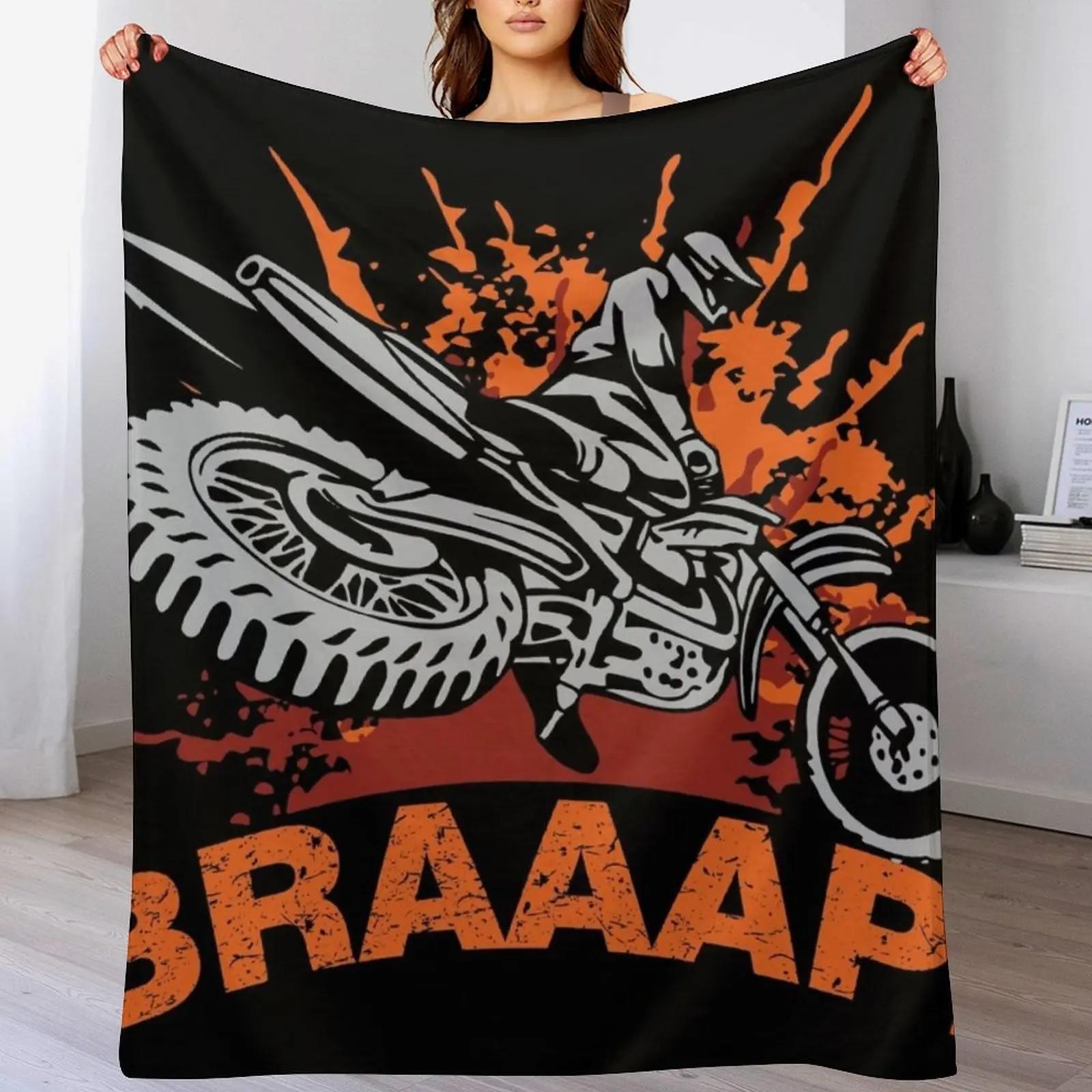 Braaap Dirt Bike Motocross Tshirts Mugs and Beddings Throw Blanket Luxurious Soft Fuzzy Blanket for Sofa Bed 102x76cm(40x30in)
