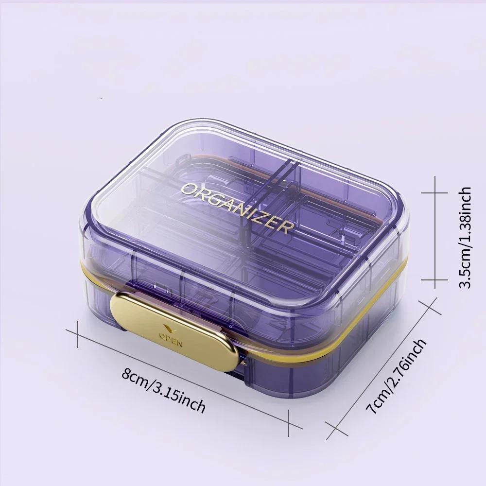 

3 Grid Pill Case Portable Water Proof Dispenser Box Medicine Container Organizer Drug Dispenser Medicine Holder Tablet Storage фіолетовий
