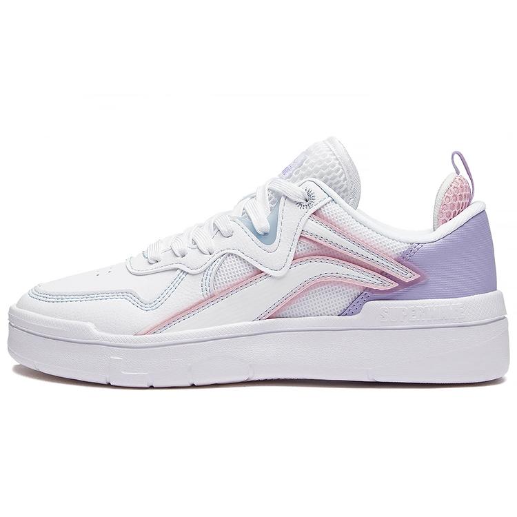 New LiNing Wave Lite Skateboard Shoes Women's White Pink Purple AGCS098-2