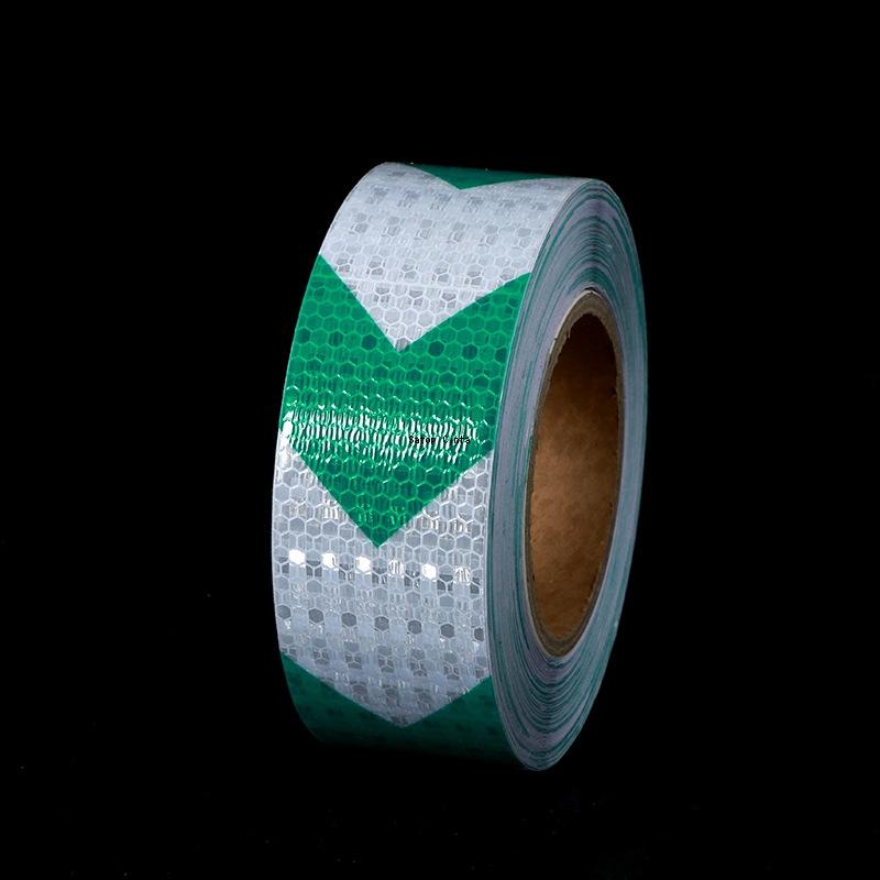 5CM*5M Arrow Reflective Material White-Green Waterproof Adhesive Car Sticker Warning Safety Tape Reflectors Strip For Motorcycle