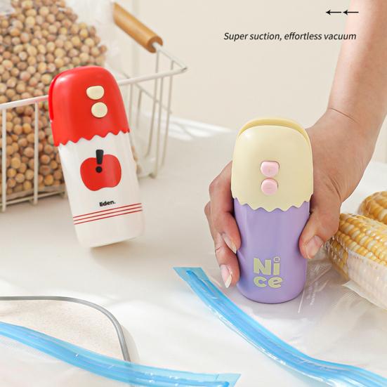 Mini Bag Sealer 3-in-1 Vacuum Sealer for Snacks Food Storage Portable Rechargeable Household Sealing Machine