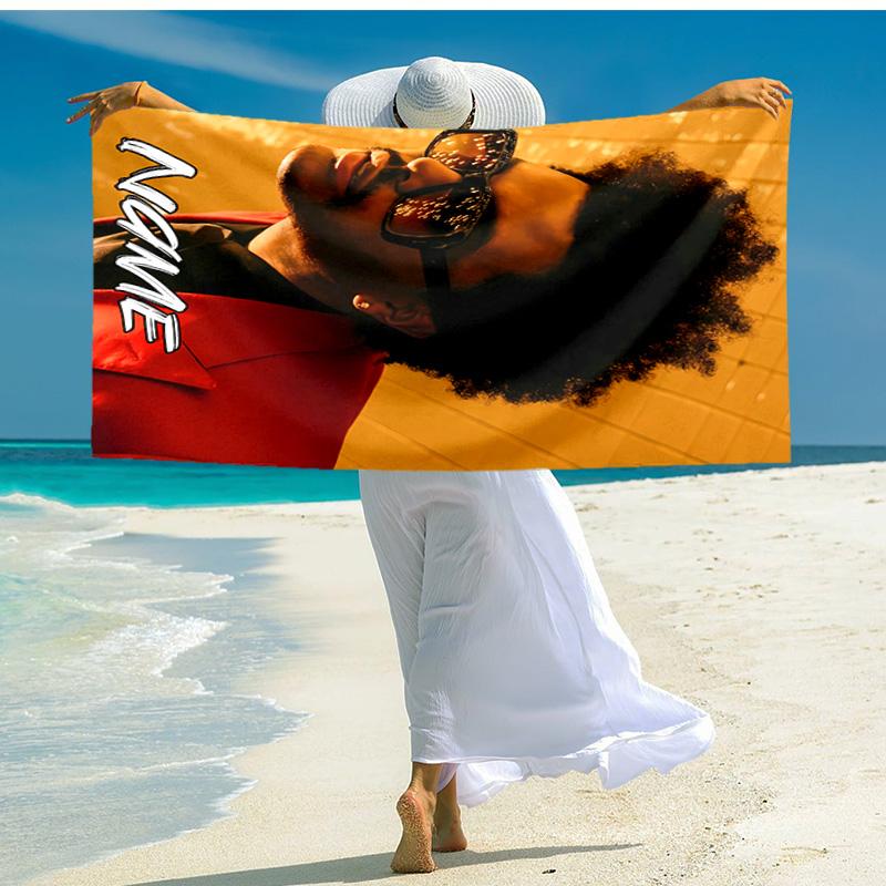Personalized customized proof beach towel with The Weeknd pattern - soft, absorbent,quick-drying,perfect swimming,camping&bathing