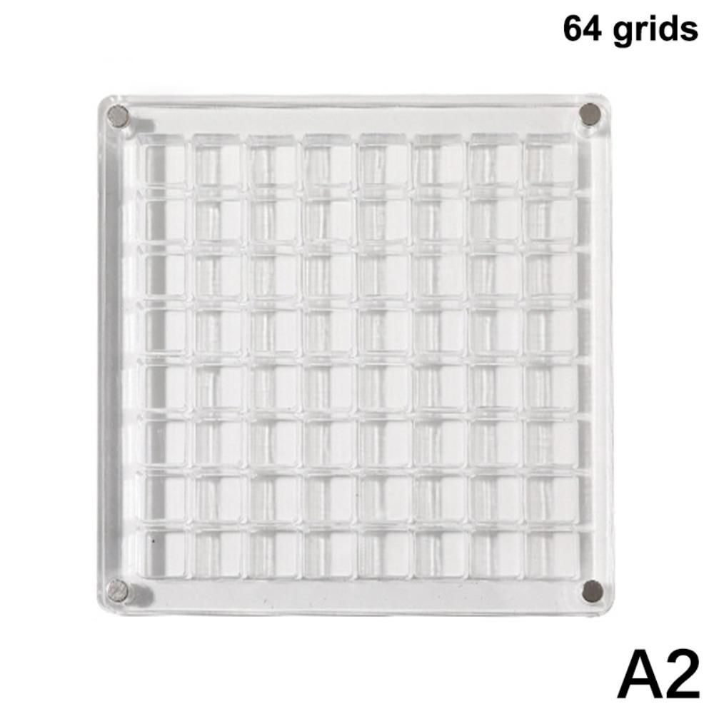 Neue 36/64/100 Fächer Aufbewahrungsbox Transparente Acryl-Organizerbox Quadratische Form Sammelbox Gold Bohnen Aufbewahrung