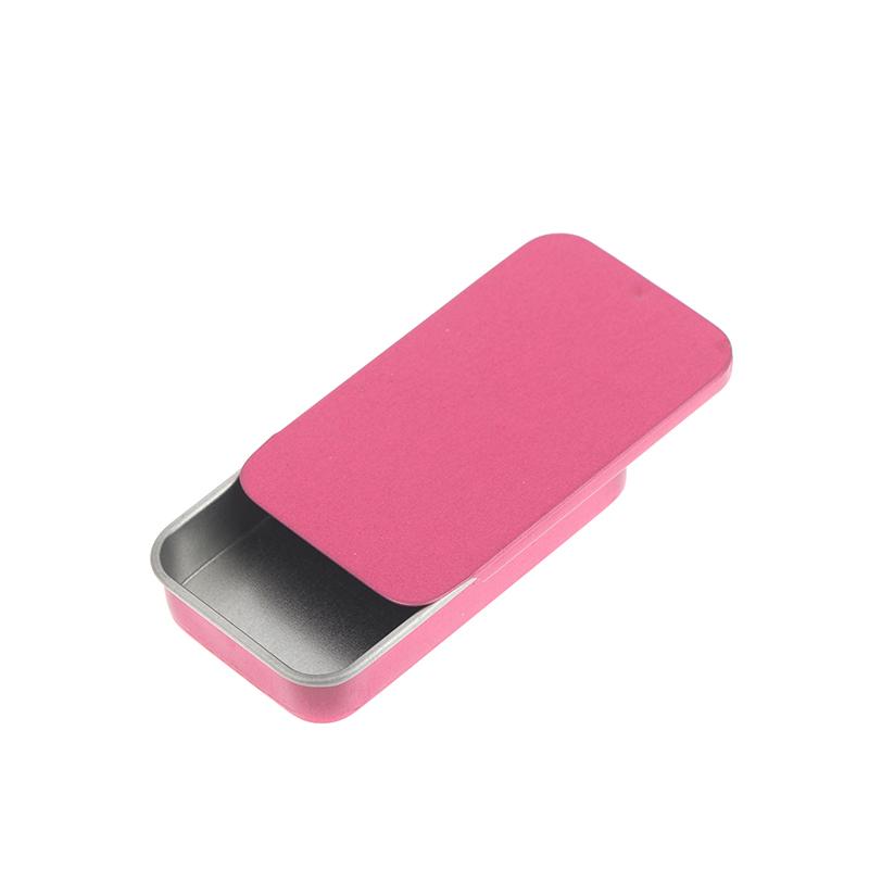 60*34*11mm Slide Cover Aluminum Box Refillable Containers Square Storage Box Cosmetic Lip Balm Cream Jewelry Pill Case