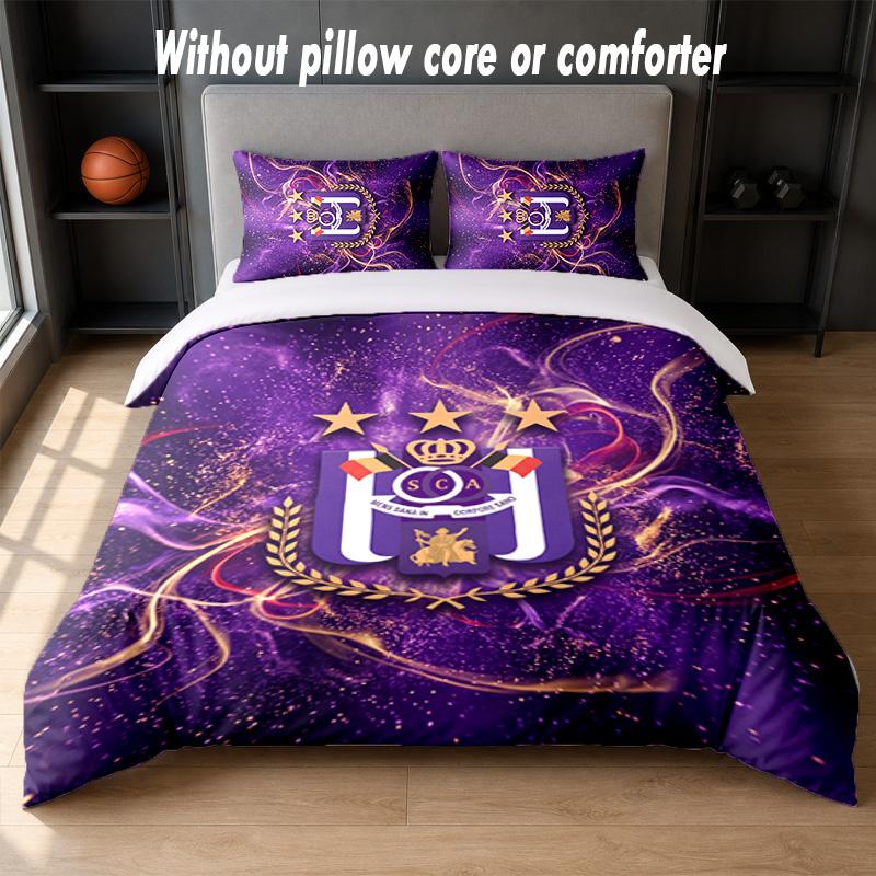 Set Biancheria da Letto Design Anderlecht FC 1 Copripiumino + 2 Federe Morbide Traspiranti Biancheria da Letto per la Casa