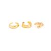 Hip-Hop Style Metal Pleated Open Ring Set, Simple Glossy Water Drop Hug Ring Woman