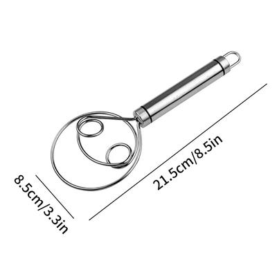 Dänischer Teig-Schneebesen aus Edelstahl, Handmixer für Brotteig im holländischen Stil, Edelstahlgriff, Küchen- und Backutensilien, Artisan Blend