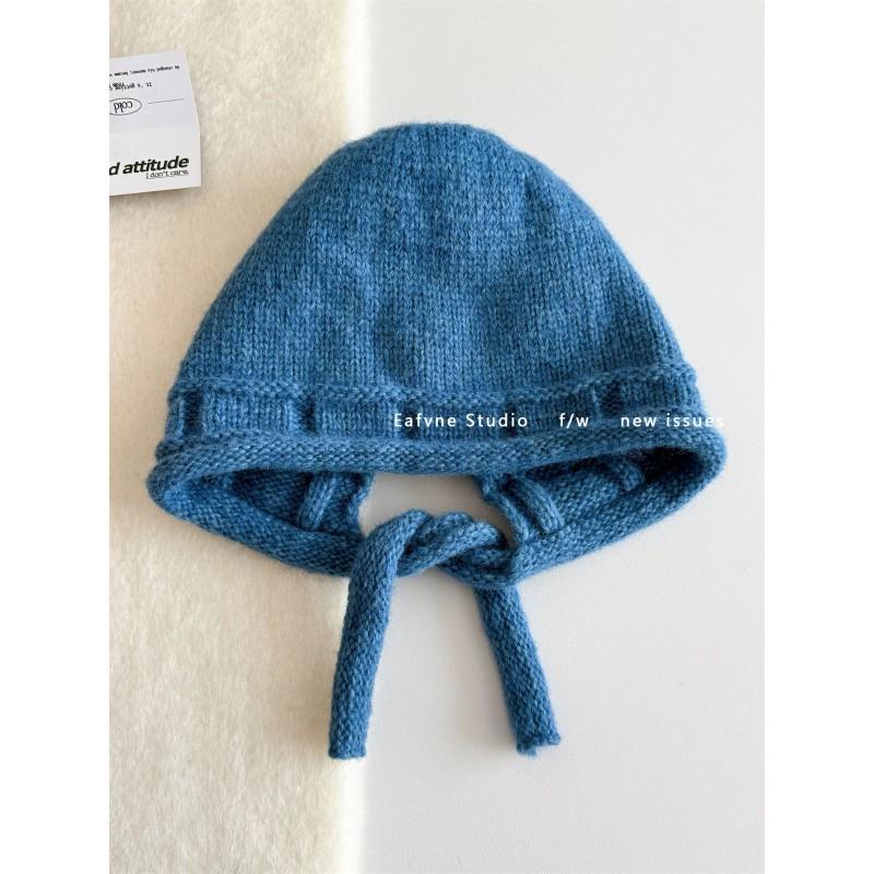 Adjustable Knit Beanie Hat Women - Oversized Warm Woolly Cap With Ear Coverage Pure Color Foldable All
