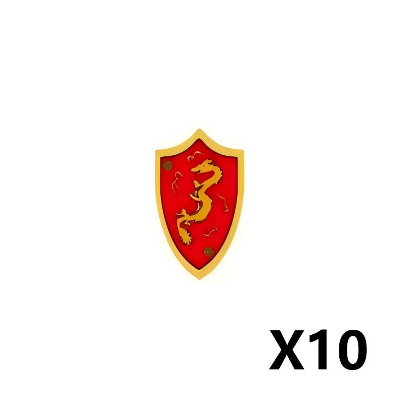 Middle Ages Empire Flag Pole Building Blocks Military Castle Lion Teutonic Knight Soldier Figures Roman Warrior Sheild Brick Toy