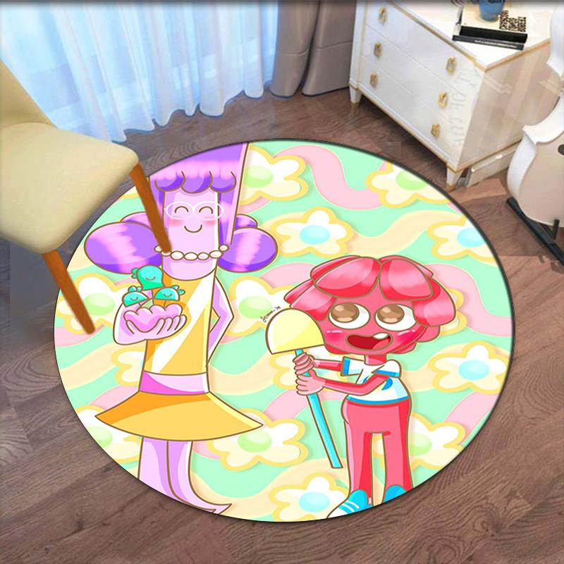 Jelly Jamm Printed Round Rug Carpet Chair Rug Area Rug Entryway Doormats,for Office Chair Living Room Bedroom Kitchen Room.