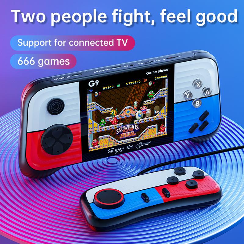 G9 3.0 inch Nostalgic Handheld Game Console 666 Free Games 8 bit Mini Portable Retro Game Player Machine Support TV Out Gamepads