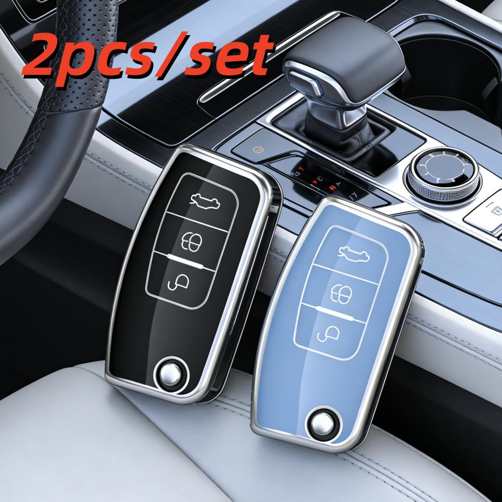 2pcs Car Key Case Covers For Ford Fiesta Focus 2 Ecosport Kuga Escape C Max
