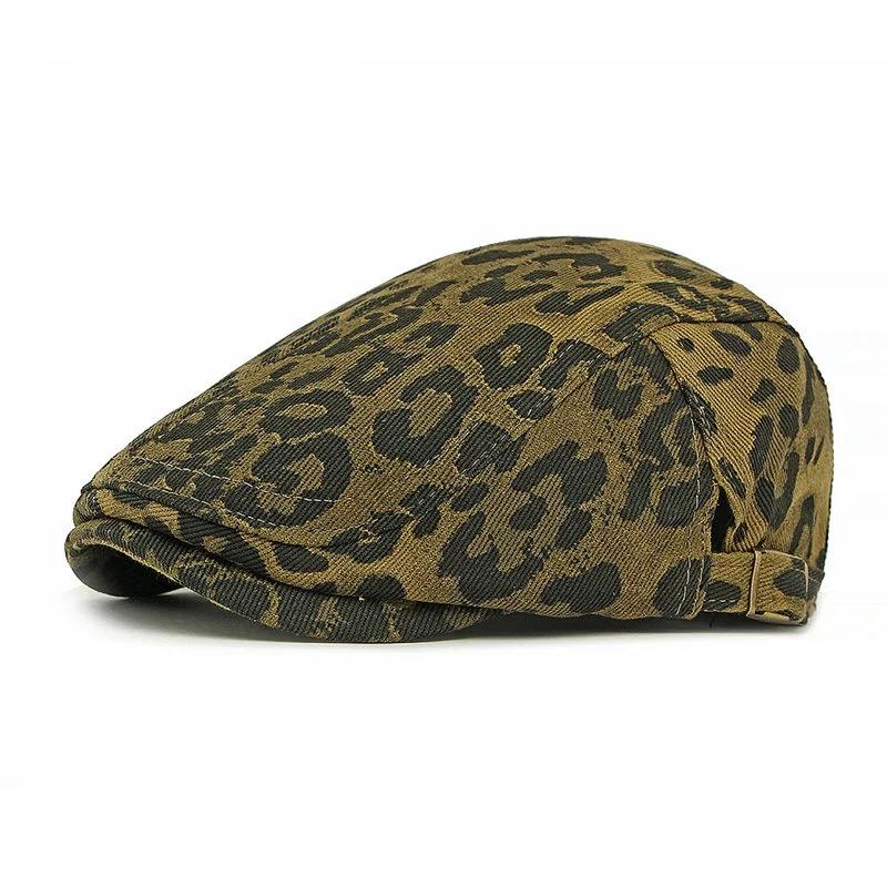 

LDSLYJR Four Seasons Cotton Print Newsboy Caps Men Flat Cap Women Painter Beret Hats 85 55-60cm wear коричневый